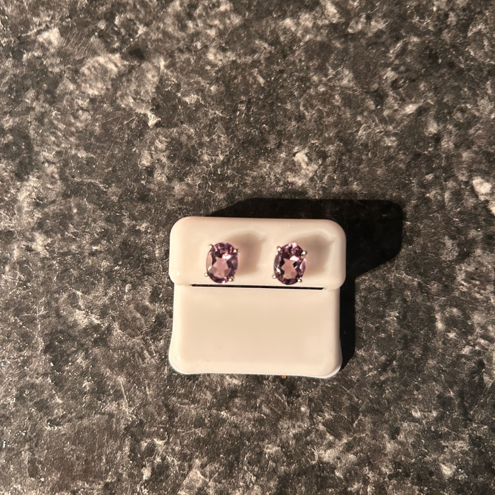 Elegant Purple Stud Earrings